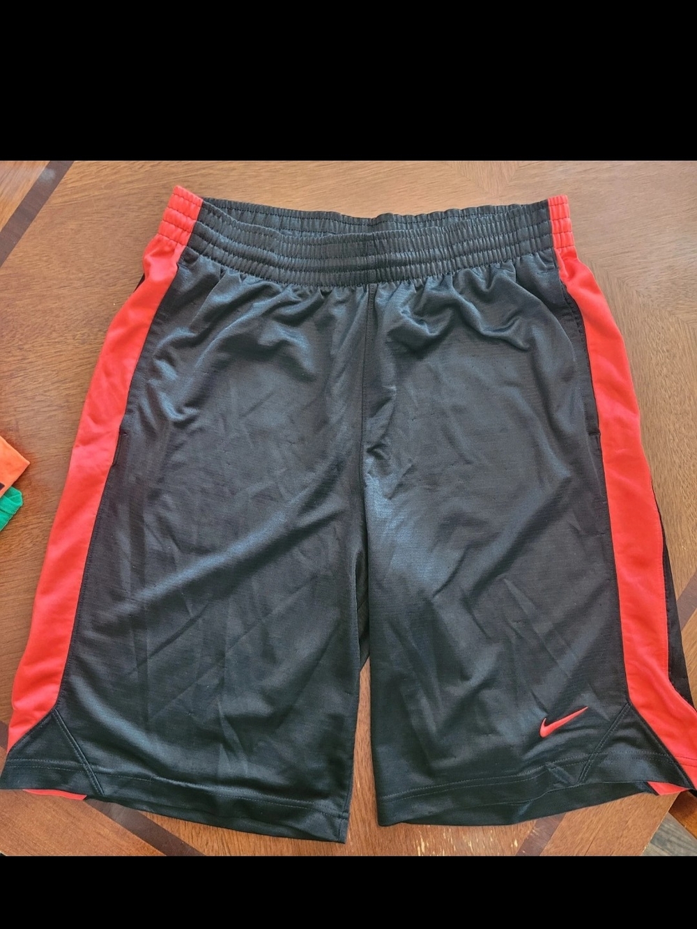 Mens Nike Black Shorts with Red Sides And Swoosh Tag Size Medium